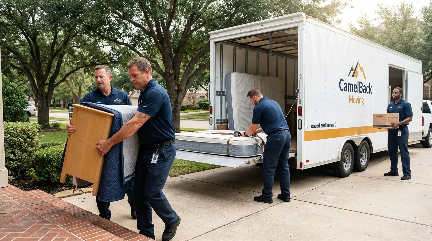 Crew loading residential truck for cross-state move from Wheeling, WV
